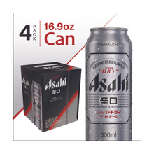 Load image into Gallery viewer, ASAHI SUPER DRY BEER 6/4pk/16.9oz CAN 77338